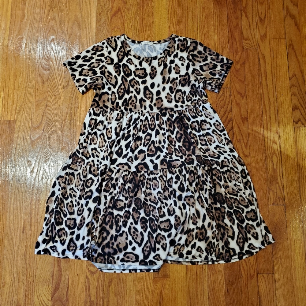Leopard baby doll dress. Crazy soft, size small, super stretchy, southwest vibes